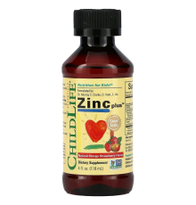 Цинк со вкусом манго и клубники, Zinc Plus, ChildLife, Essentials, 118 мл