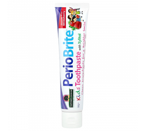 Детская зубная паста PerioBrite Kids без фтора со вкусом клубники, PerioBrite Kids Toothpaste, Nature's Answer, 113,4 г