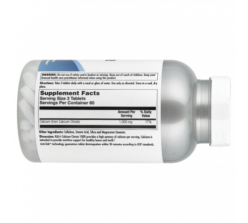 Кальция цитрат, Calcium Citrate, KAL, 180 таблеток