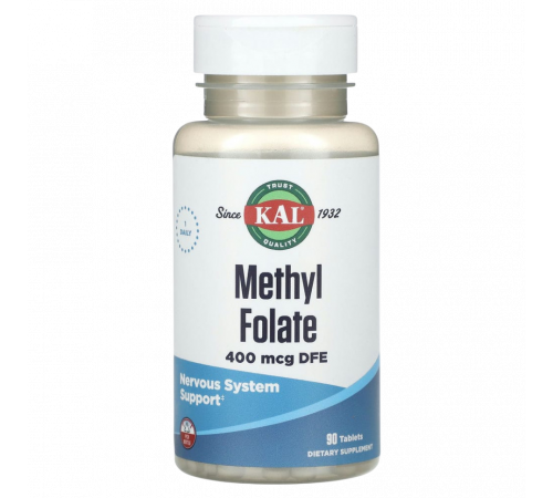 Метил фолат 400 мкг, Methyl Folate 400 mcg, KAL, 90 таблеток