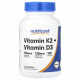 Витамин K2 + D3, Vitamin K2 + Vitamin D3, Nutricost, 120 мягких капсул