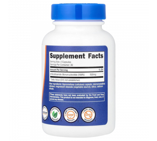 NMN, Nicotinamide Mononucleotide, Nutricost, 60 капсул