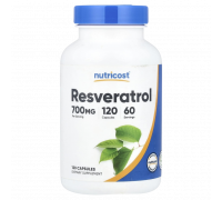 Ресвератрол, Resveratrol, Nutricost, 120 капсул