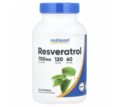 Ресвератрол, Resveratrol, Nutricost, 120 капсул