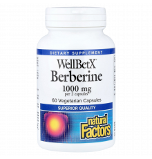 Берберин, WellBetX Berberine, Natural Factors, 60 вегетарианских капсул