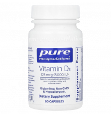 Витамин D3 5000 МЕ, Vitamin D3 5000, Pure Encapsulations, 60 капсул
