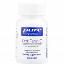 Хелатное железо, OptiFerin-C, Pure Encapsulations, 60 капсул
