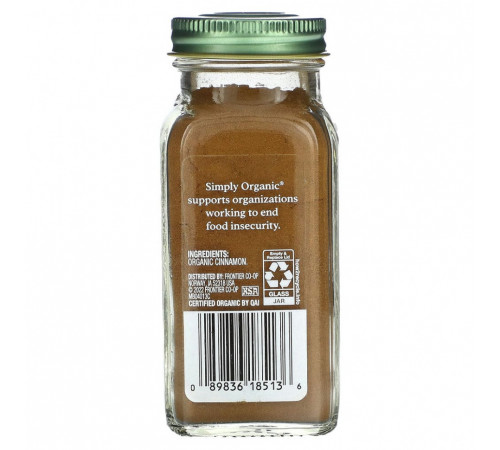 Молотая корица, Cinnamon, Simply Organic, 69 г