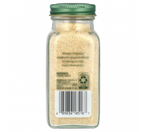 Чеснок в порошке, Garlic Powder, Simply Organic, 103 г