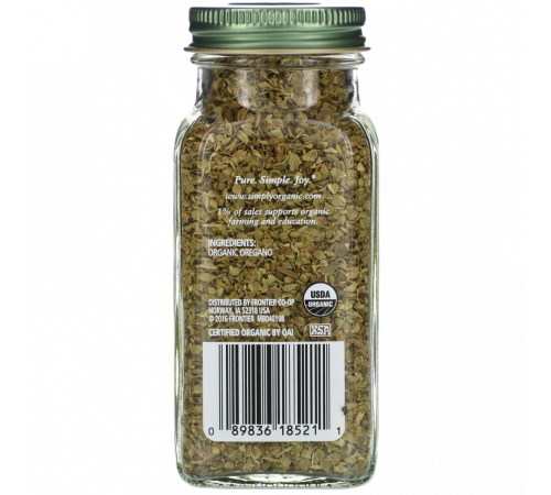 Сушёный орегано, Oregano, Simply Organic, 21 г