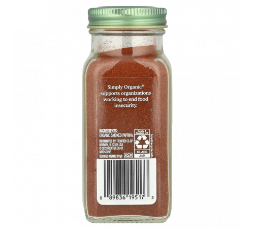 Копченая паприка, Smoked Paprika, Simply Organic, 77 г
