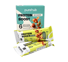 Протеиновые батончики Protein Boost, Фисташка, Арахис, Фундук, Purehub, 6 батончиков по 40 г