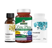 Комплект для поддержки иммунитета: Zinc Plus + Vitamin D + Vitamin C с флавоноидами, Nature's Answer + Thorne