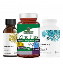 Комплект для поддержки иммунитета: Zinc Plus + Vitamin D + Vitamin C с флавоноидами, Nature's Answer + Thorne