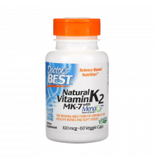 Витамин K2 MK-7 с MenaQ7, Vitamin K2 Mk-7 with MenaQ7, Doctor's Best, 60 вегетарианских капсул