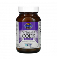 Цинк из цельных продуктов, Vitamin Code Raw Zinc, Garden of Life, 60 капсул