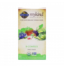 Комплекс витаминов группы B, MyKind Organics, Garden of Life, 30 таблеток