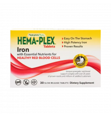 Hema-Plex железо, Hema-Plex Iron Slow-Release, NaturesPlus,  30 таблеток