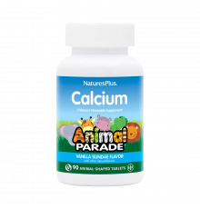 Кальций для детей со вкусом ванили, Calcium Children's Chewable Supplement, NaturesPlus, 90 таблеток в форме животных