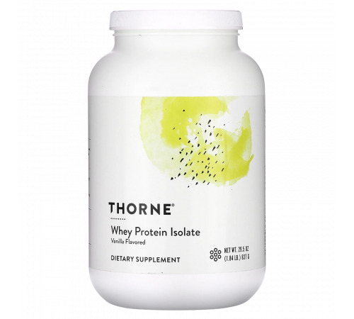 Изолят сывороточного протеина со вкусом ванили, Whey Protein Isolate, Thorne, 837 г