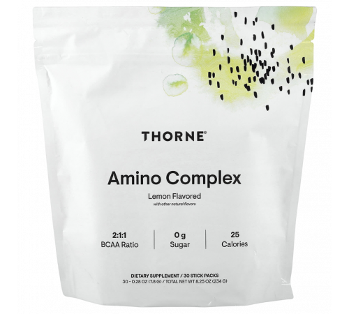 Аминокислотный комплекс со вкусом лимона, Amino Complex, Thorne, 30 пакетиков
