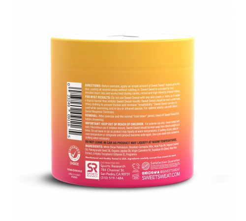 Спортивная мазь с тропическим ароматом, Jar Topical Gel, Sweet Sweat, 383 г