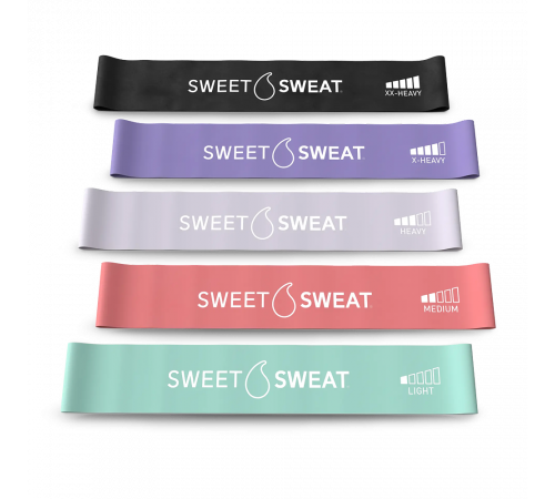 Эластичные резинки для фитнеса, Mini Loop Fitness Bands, Sweet Sweat, набор 5 шт