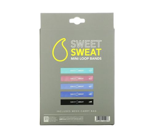 Эластичные резинки для фитнеса, Mini Loop Fitness Bands, Sweet Sweat, набор 5 шт
