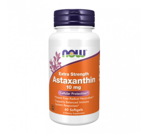 Астаксантин, Astaxanthin, Now foods, 60 капсул