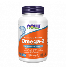 Омега-3, Omega-3, Now Foods, 100 капсул