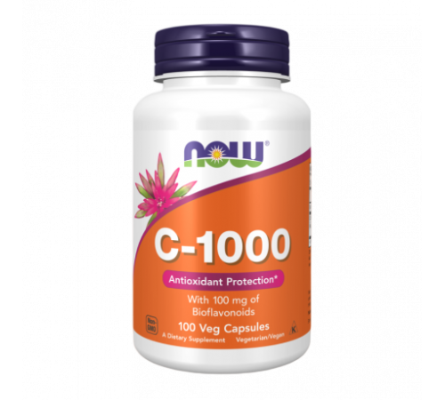 Витамин C с биофлавоноидами, Vitamin C, Now Foods, 100 вегетарианских капсул