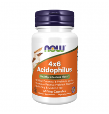 Ацидофильные лактобактерии, 4x6 Acidophilus, Now Foods, 60 вегетарианских капсул