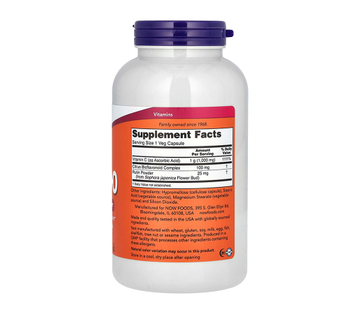 Витамин C, Vitamin C, Now Foods, 250 капсул