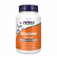Глицин, Glycine, Now Foods, 100 капсул