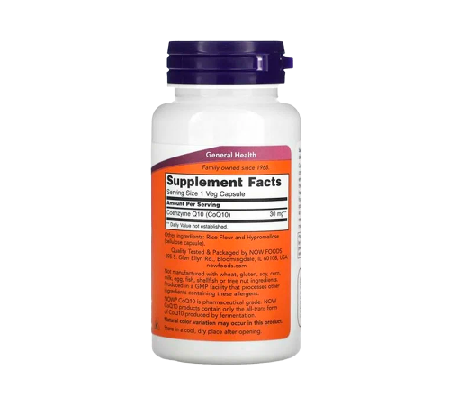 Коэнзим Q10, CoQ10, Now Foods, 60 капсул