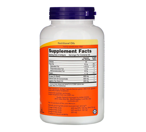 Супер Омега 3-6-9, Super Omega 3-6-9, Now Foods, 90 капсул