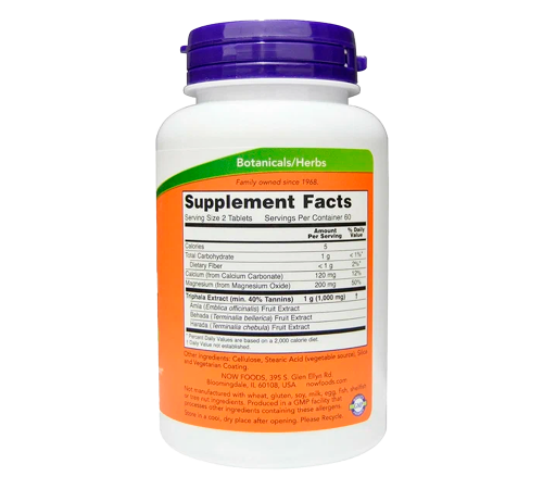 Трифала, Triphala, Now Foods, 120 таблеток