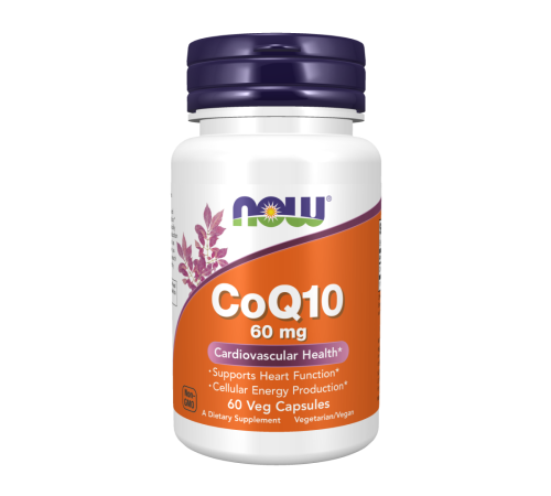 Коэнзим Q10, CoQ10, Now Foods, 60 капсул