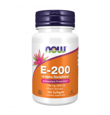 Витамин E, E-200, Vitamin E, Now Foods, 100 капсул