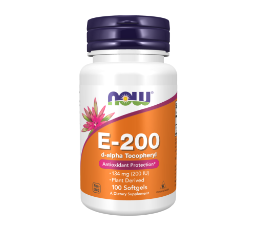 Витамин E, E-200, Vitamin E, Now Foods, 100 капсул