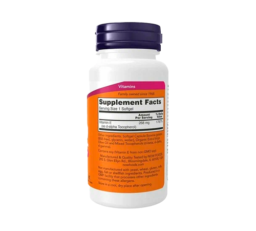 Витамин E, E-400, Vitamin E, Now Foods, 100 капсул