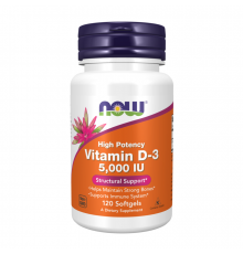 Витамин Д3, Vitamin D3, Now Foods, 120 капсул