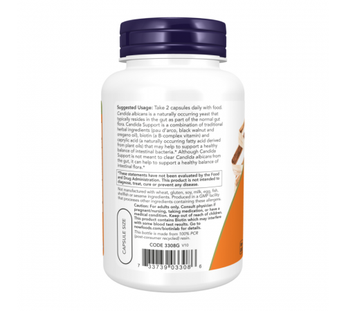 Кандида Саппорт, Candida Support, Now Foods, 90 капсул