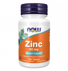 Цинк, Zinc, Now Foods, 100 таблеток