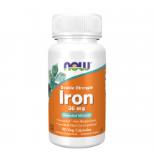 Железо, Double Strength Iron, Now Foods, 90 капсул
