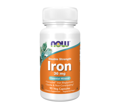 Железо, Double Strength Iron, Now Foods, 90 капсул