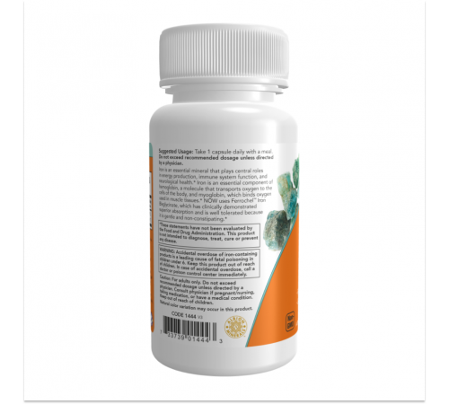 Железо, Double Strength Iron, Now Foods, 90 капсул