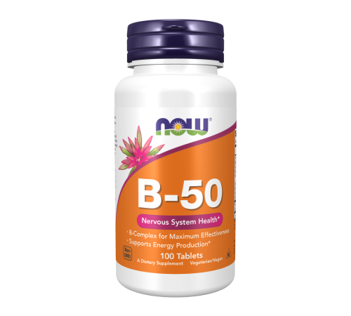 Витамины группы B, B-50, Now Foods, 100 таблеток