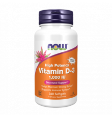 Витамин Д3, Vitamin D3, Now Foods, 360 капсул