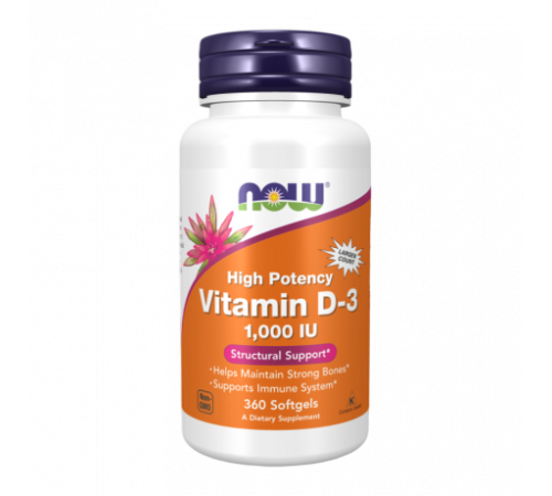 Витамин Д3, Vitamin D3, Now Foods, 360 капсул